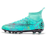 High-top Football Shoes Men's tf Broken Nails Unisex AG Long Nails Artificial Grass Training Shoes