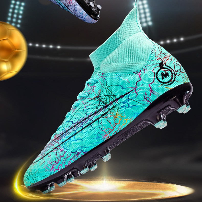 High-top Football Shoes Men's tf Broken Nails Unisex AG Long Nails Artificial Grass Training Shoes