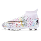 High-top Football Shoes Men's tf Broken Nails Unisex AG Long Nails Artificial Grass Training Shoes